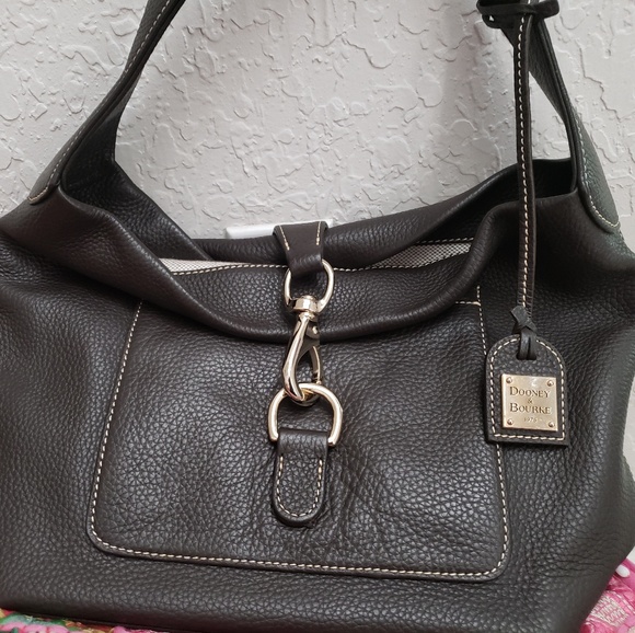 Authentic Dooney & Bourke Brown Leather Hobo - Picture 2 of 6